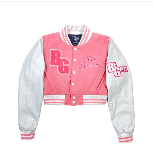 Pink Cropped Letterman